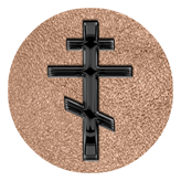 DAROUND 519 BK SH BZ Black Orthodox Cross Shimmer Bronze Background